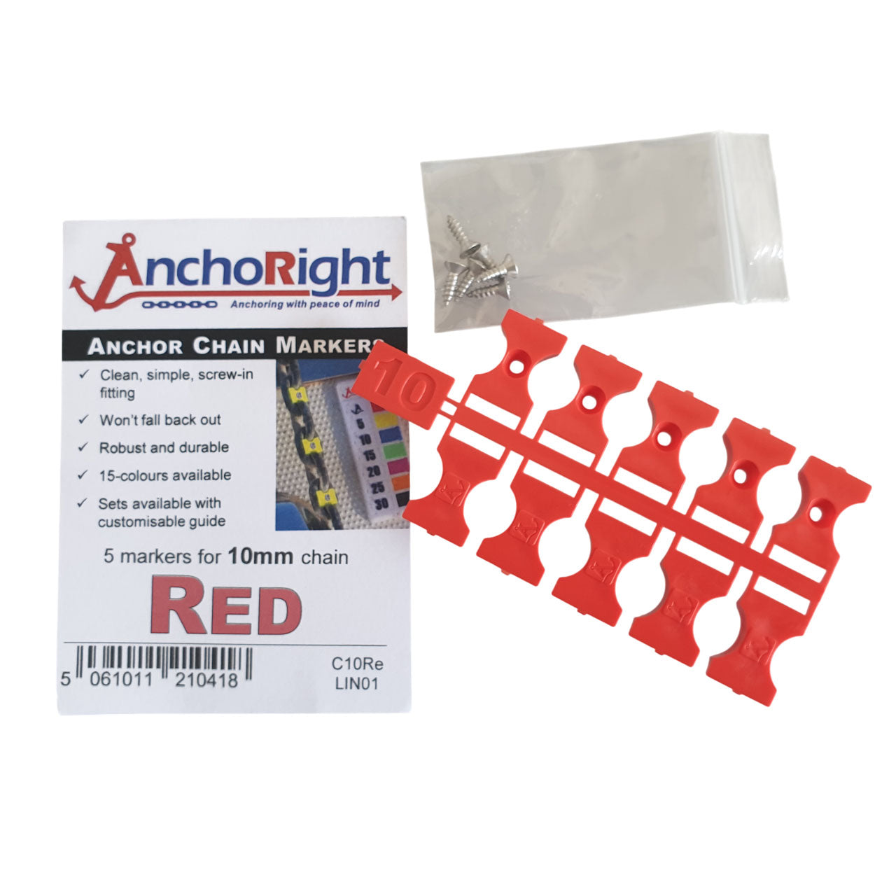 ANCHORIGHT Kettenmarkierungen - 10mm - Rot